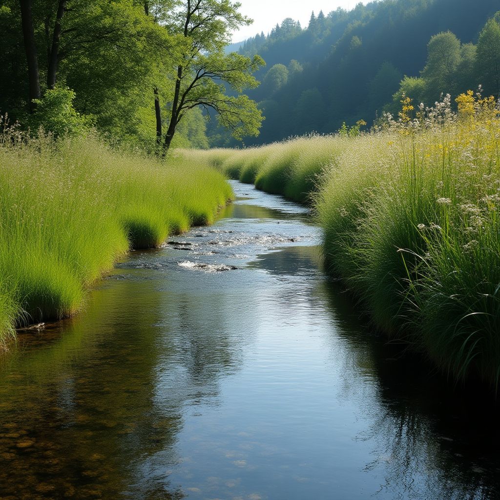 Recovered watershed with clear water